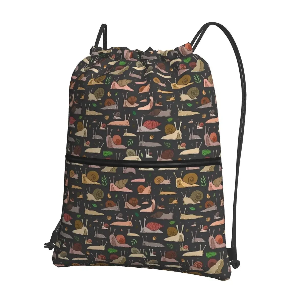 Snails And Slugs Portable Backpacks Drawstring Bag Fashion Drawstring Bundle Pocket Shoes Bags For School Students