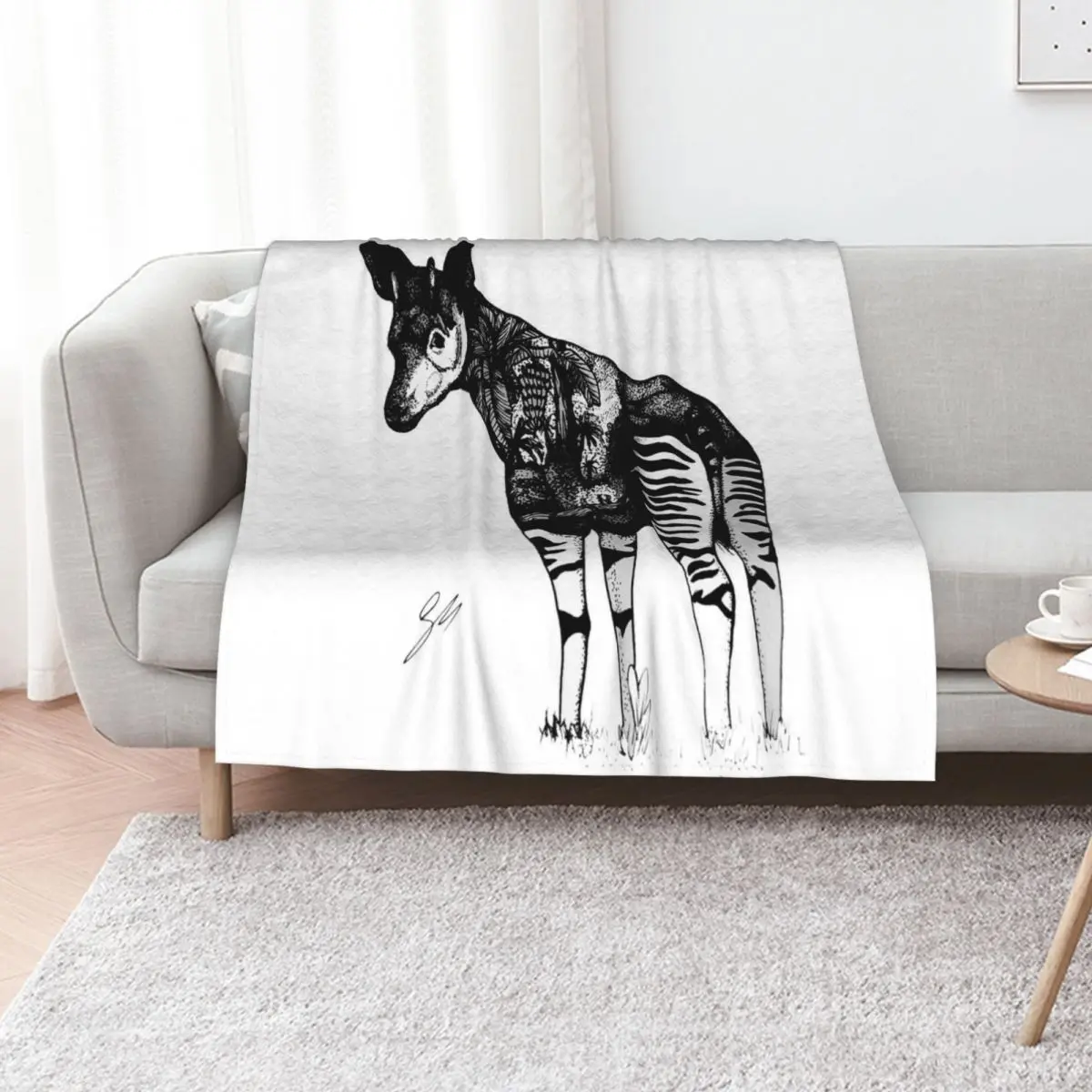 

Okapi Throw Blanket For Decorative Sofa for winter Beautifuls manga Blankets