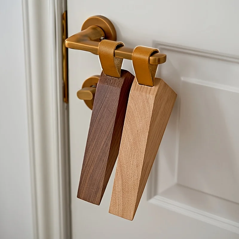2pc Door Stopper Anti-door Door Stopper Bedroom Mobile Top Door Wooden Anti-collision Stop Door with Anti-slip Pad At The Bottom