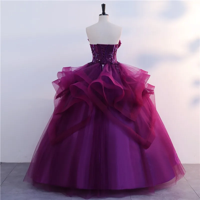 Purple Vestidos Strapless Quinceanera Dresses Elegant Party Dress Formal Prom Ball Gown Plus Size For Girls Ashley Gloria