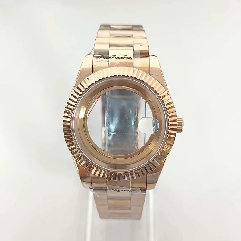 Нержавеющая сталь 316L, 41 мм, розовое золото, корпус для часов в классическом стиле + ремешок, циферблат 28,5 мм, водонепроницаемый, подходит для механизма 8285