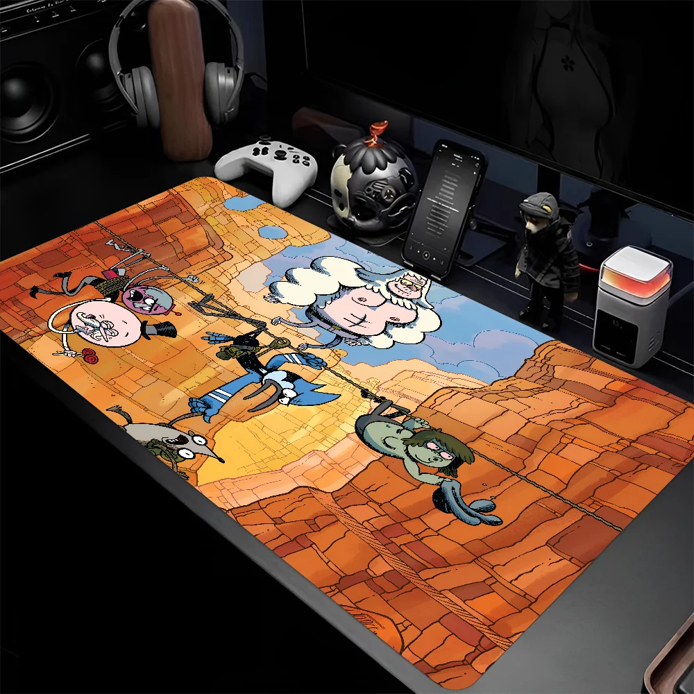 Regular Show Mousepad Large Gaming Mouse Pad LockEdge Thickened Computer Keyboard Table Desk Mat