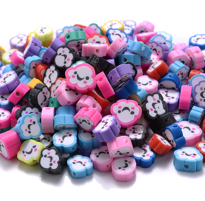 50-150Pcs/Pack Polymer Mixed Clouds Shape Clay Beads Loose Spacer Beads For DIY Making Jewelry Findings Bracelet Accessories