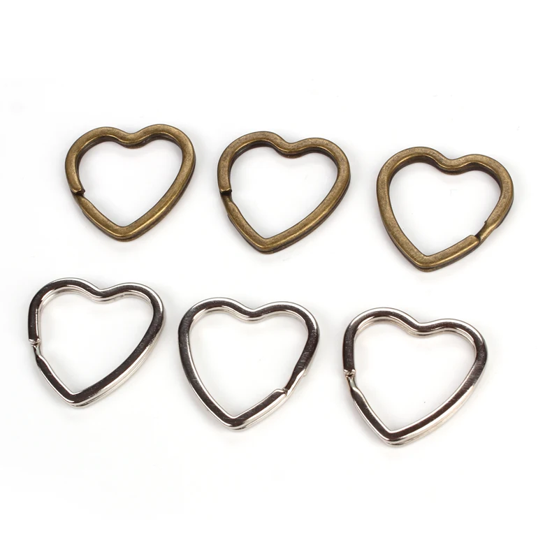 10pcs/Lot Metal Heart StarFlat Line Split Rings Keyring For Jewelry Making Keychain DIY Findings Keyfob Accessories Craftsrafts