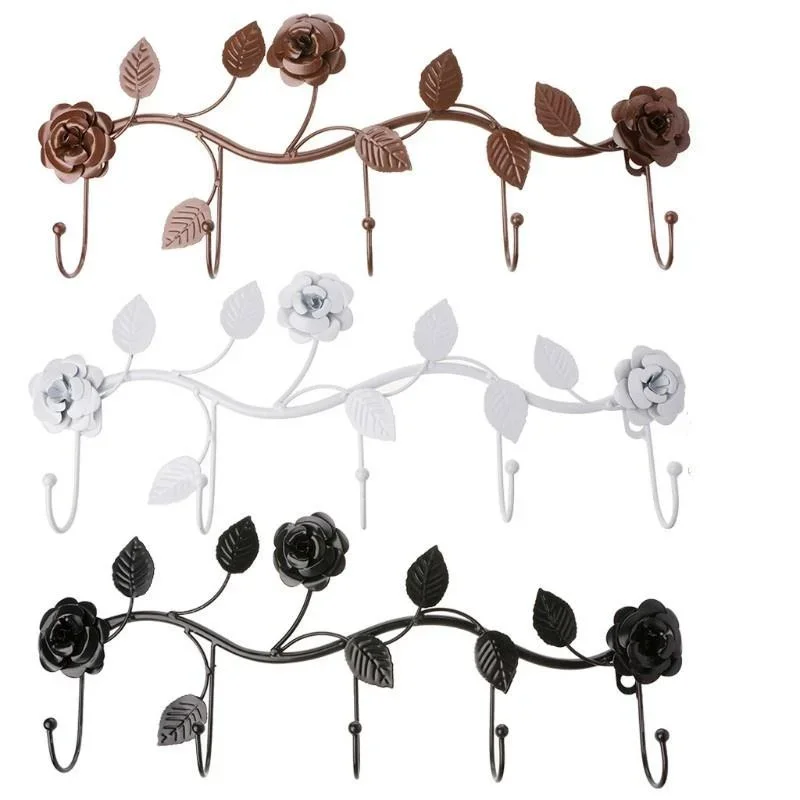 Vintage Iron Hook Clothes Hook Rose Wall Hook Creative Rose Hook Nail Wall Organizer Holder Wall Decor