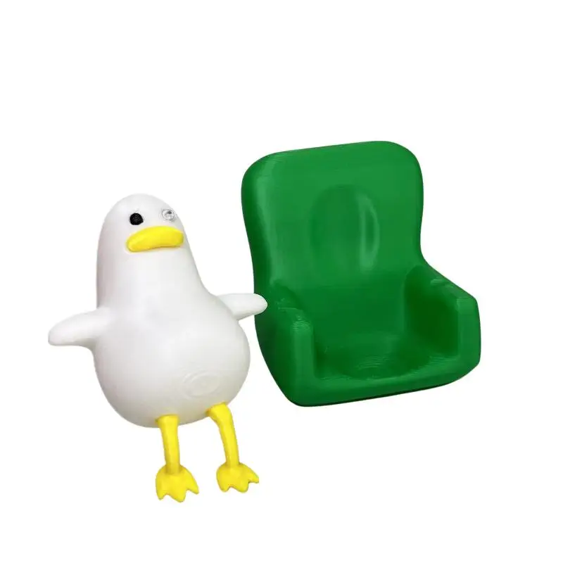 {}1pc Cute Lying Duck With a Funny and Cute Expression, a Small Office Desk Decoration, Creative Animal Shape.