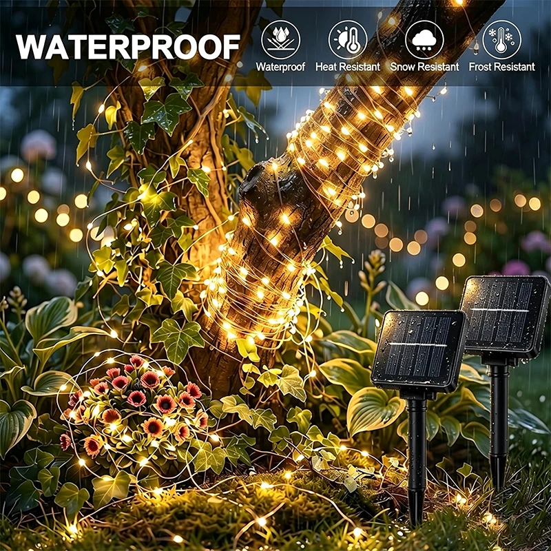 Solar Christmas Fairy Lights 8 - Xmas Outdoor Lighting Decorations ulasan dan harga