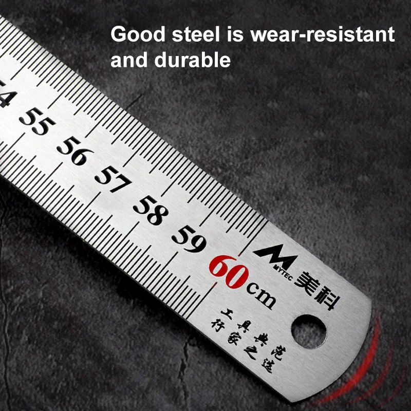 Stainless Steel Double Side Straight Ruler Centimeter Inches Scale Metric Ruler Precision Measuring Tool 15cm/20cm/30cm/50cm