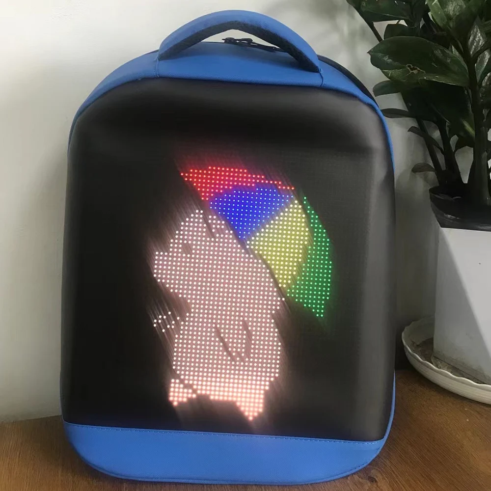 LED Display Laptop Backpack with App Control Fashion Cool DIY Pixel Art Animation Fashion Programming Backpack Men Unique Gift