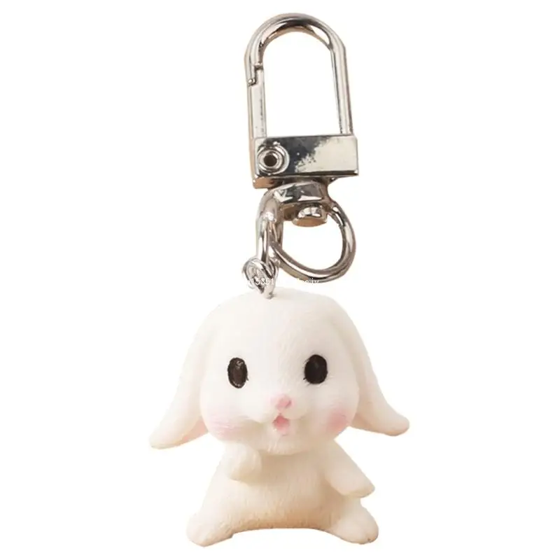 Rabbit Keychain Car Backpack Pendants Charm Keychain Cartoon Bunny Keychain Jewelry Gift Easy to Carry Dropship