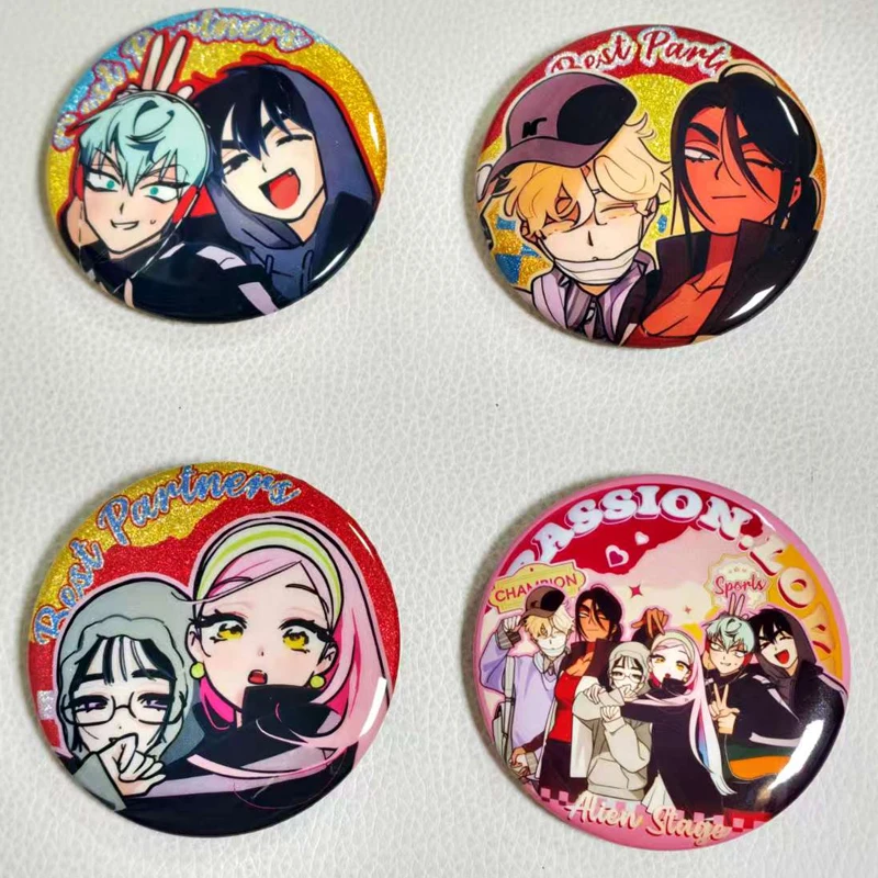 4Pcs/Set 3rd Anniversary Souvenir Brooch Alien Stage Pin Mizi Sua Ivan Till Hyuna Luka 58mm badge Cosplay Badge Decoration Gift