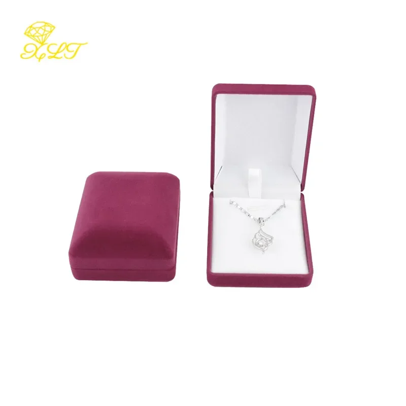 Velvet Jewelry Box For Pendant Display Gift Storage Case Necklace Holder Pendant Packaging Box Elegant Jewelry Storage