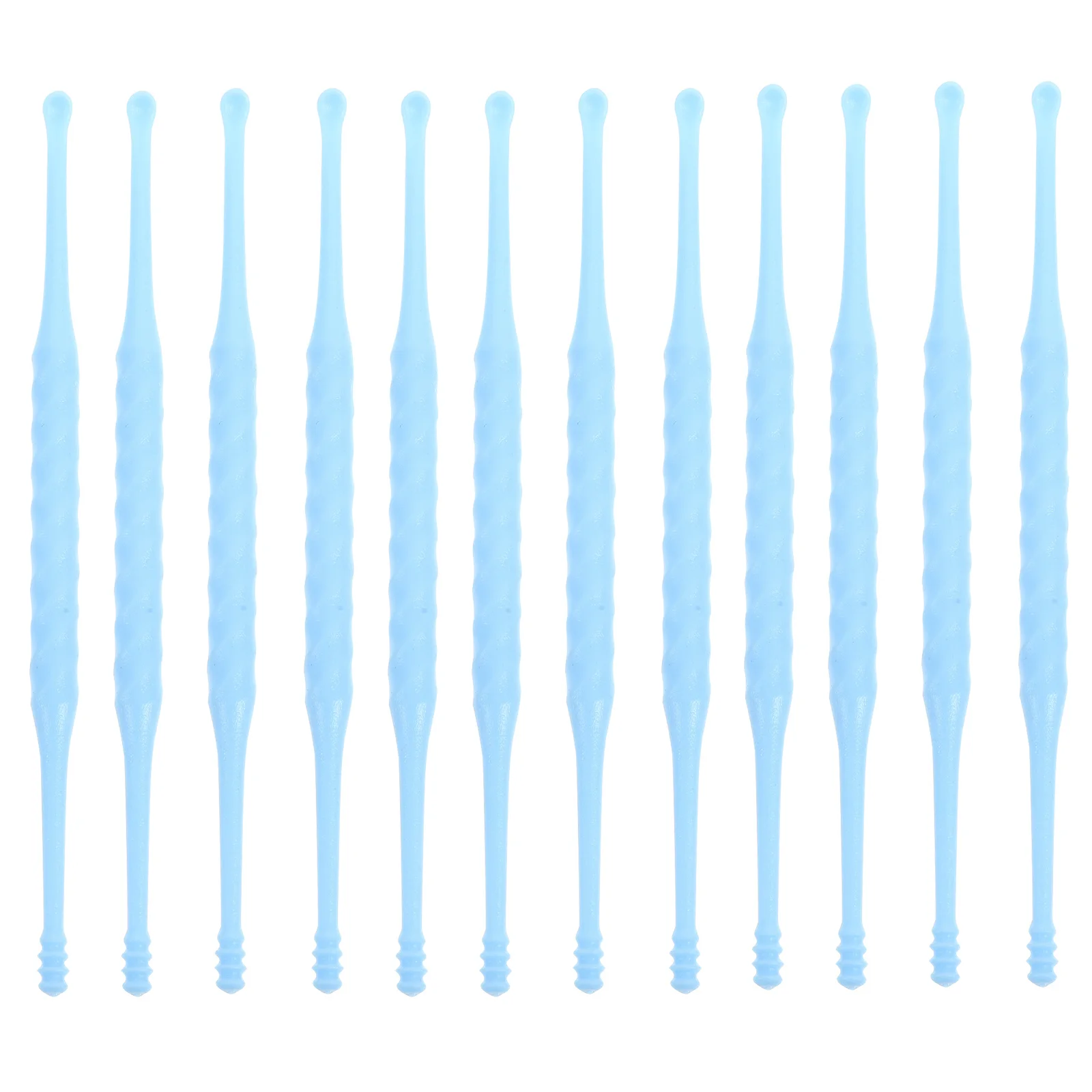 

12pcs Spiral Ear Scoop Blue Children Reusable Earwax Tool Portable Cleaner Daily Use Household Plastic Safe Compact Dual