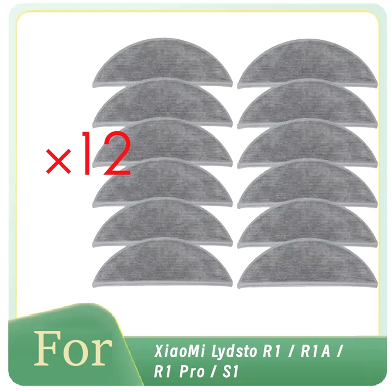 12 pezzi Mop Pad per Xiaomi Lydsto R1 / R1A / R1 Pro / S1 Accessori per aspirapolvere Efficienza di pulizia migliorata