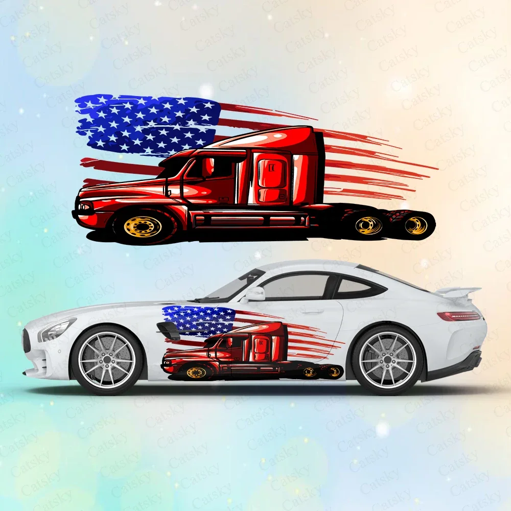 

Classic American Semi Truck Large Car Stickers and Decals Car Body Stickers Car-Side Decals Waterproof Car Vinyl Stickers