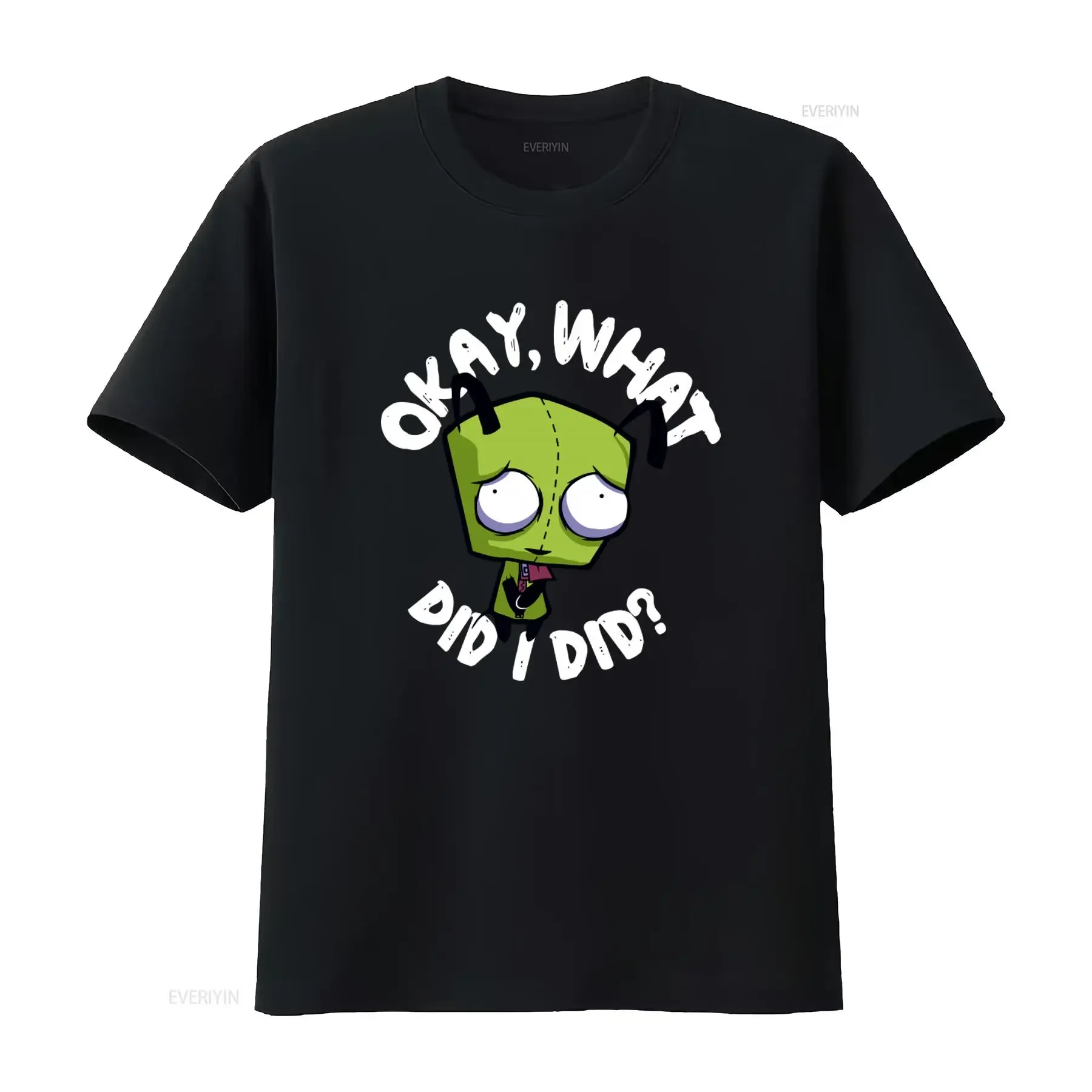 T-shirt pour jeunes Mighty Fine Invader Zim Gir, taille XL, violet, motif extraterrestre de dessin animé, What Did I Do, graphique vintage délavé