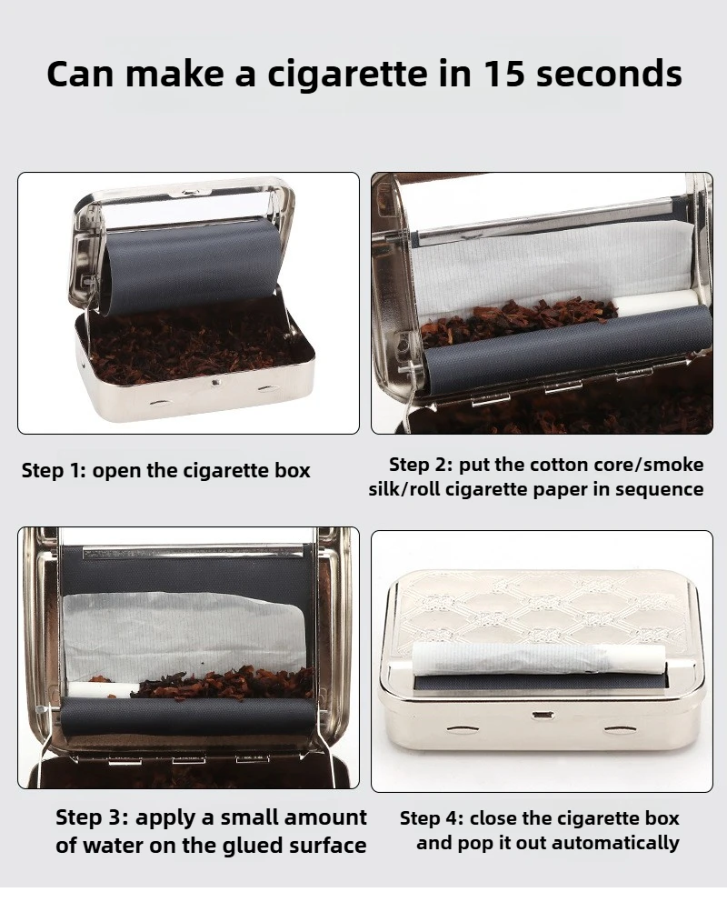 70/78/110mm Manual Cigarette Rolling Machine Tobacco Box Storage Lighter Cigarette Case DIY Roll Paper Pipe Smoking Accessories view 5