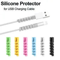 10pcs Cable Protector Silicone Charge Cable Spiral Winder Wire End Cord Savers Cover For Phone USB Charger Cable Accessories