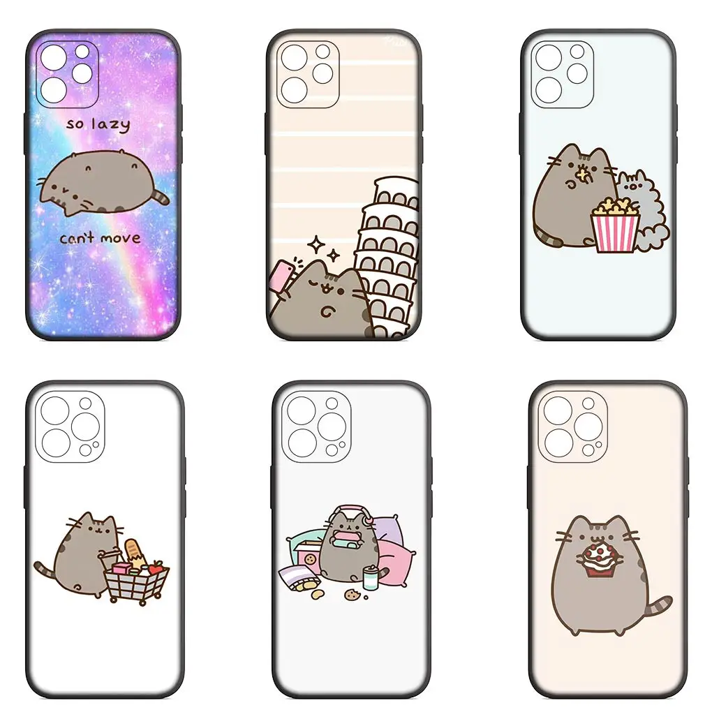 Cartoon P-Pusheens Cute Cat Cover Phone Case for Apple iPhone 16 11 Pro XS Max X XR 7 8 6S Plus + SE 2022 16+ Flexible Coque