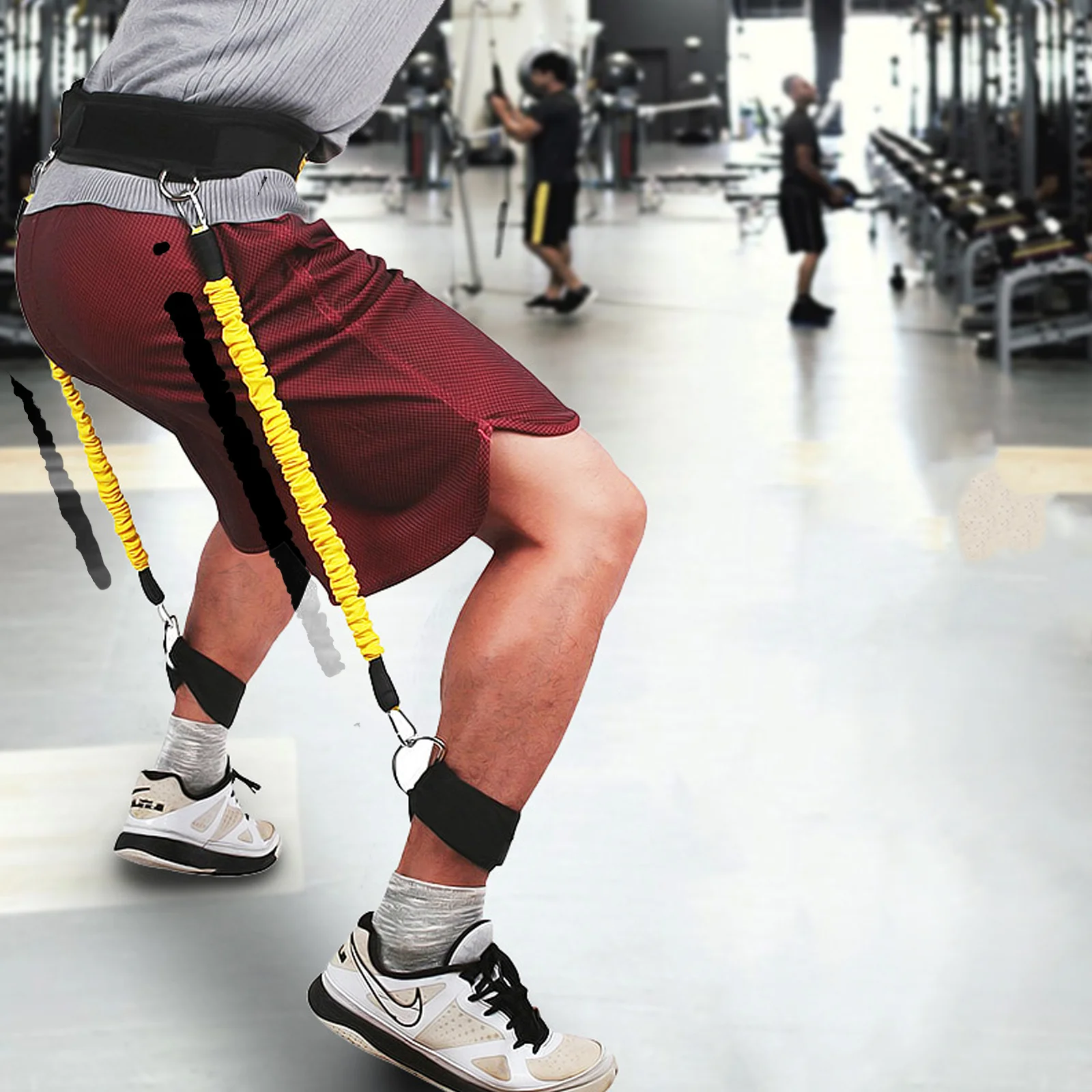 Tendeur de jambes pour basket-ball, sangle d'entraînement de saut, équipement de sport noir, dispositif Vertical pratique pour homme