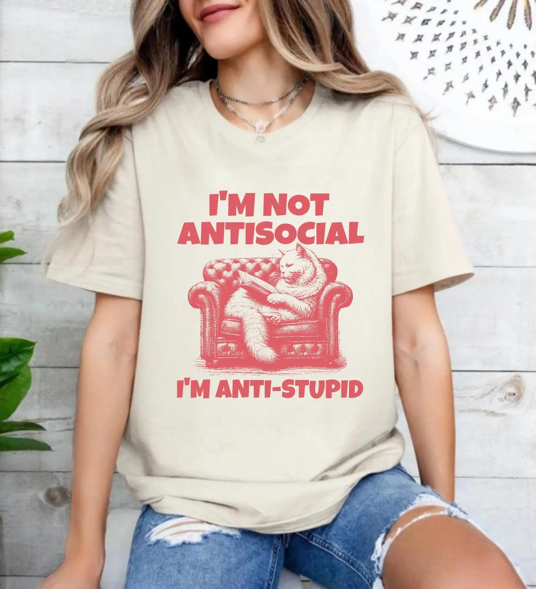 I'm not Antisocial Just Selectively Social T Shirt Funny Quotes Sarcastic Woman GifT