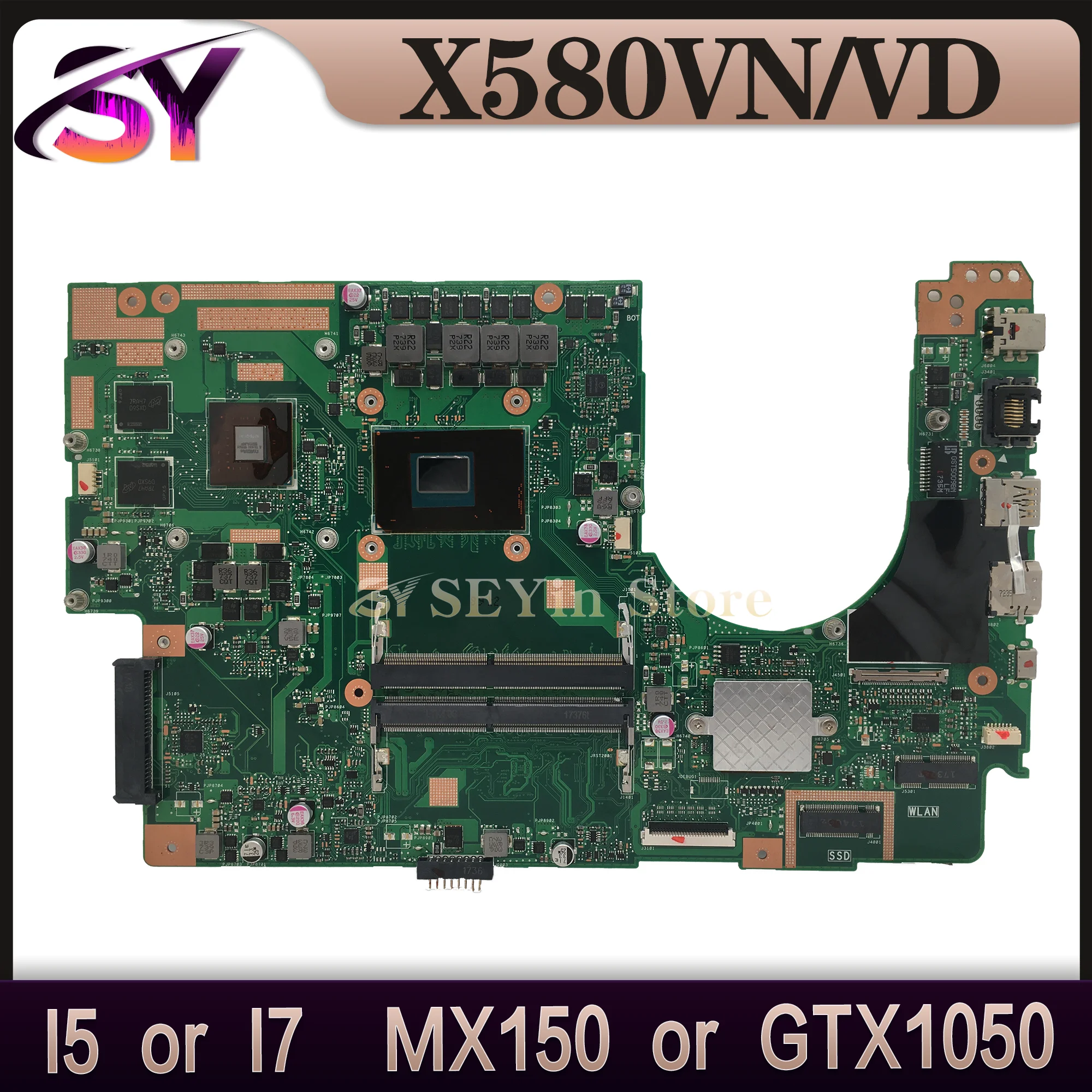 

Notebook Mainboard For ASUS Vivobook Pro 15 N580V NX580V FX580V M580V X580VD X580VN Laptop Motherboard I5 I7 CPU GTX1050 MX150