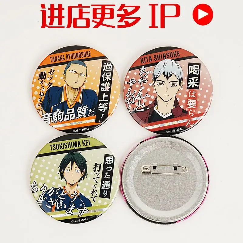 Haikyu!! Volleyball-Jungen Blind Box Glasfragment Holografisches Abzeichen Pin Peripherieartikel Zufallsziehung 75mm Weißblech-Grit – Detail 4