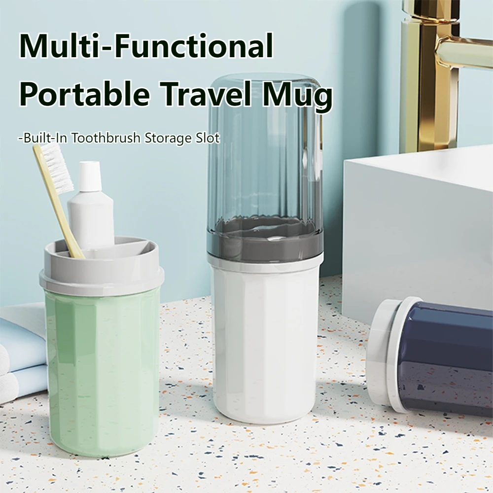 

Portable Travel Mouthwash Cup Transparent Sealed Toiletries Storage Box Wash Case Student Toothbrush Cup For Home Business Trips