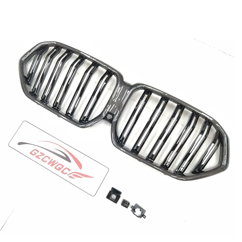 

STLFCarbon Fiber Gloss Black Double Slats Front Bumper Grille Fit for Bmws 2019-in X6 G06 X6M Grill