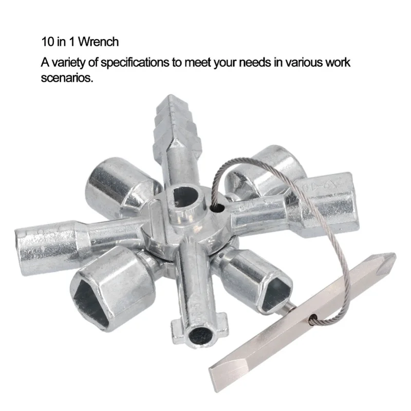 Clé d'armoire de commande 10 en 1, outil marin multifonctionnel utilitaire, clé métallique universelle