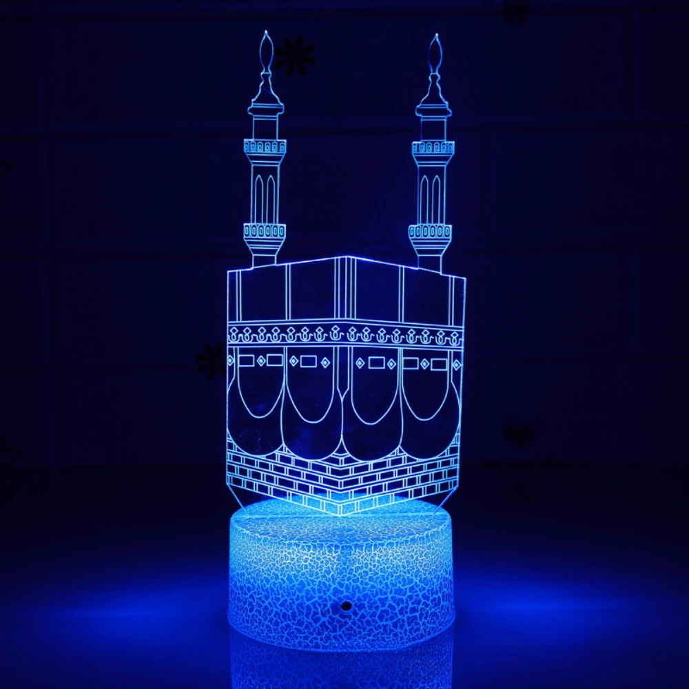 

Nighdn 3D Islamic Muslim Mosque Night Light 7 Color Change LED Table Desk Lamp Home Decoration Birthday for Muslims Gift