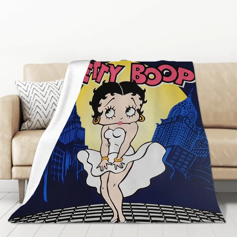 Cartoon B-BettyS B-BoopS Printed Blanket Picnic Blankets Warm Blanket Soft and Comfortable Blanket Home Travel