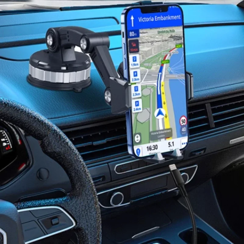 360 Rotatable Cellphone Car Phone Holder Fixed Shockproof Mobile Stand Big In GPS Support For iPhone Xiaomi Samsung Accesorries