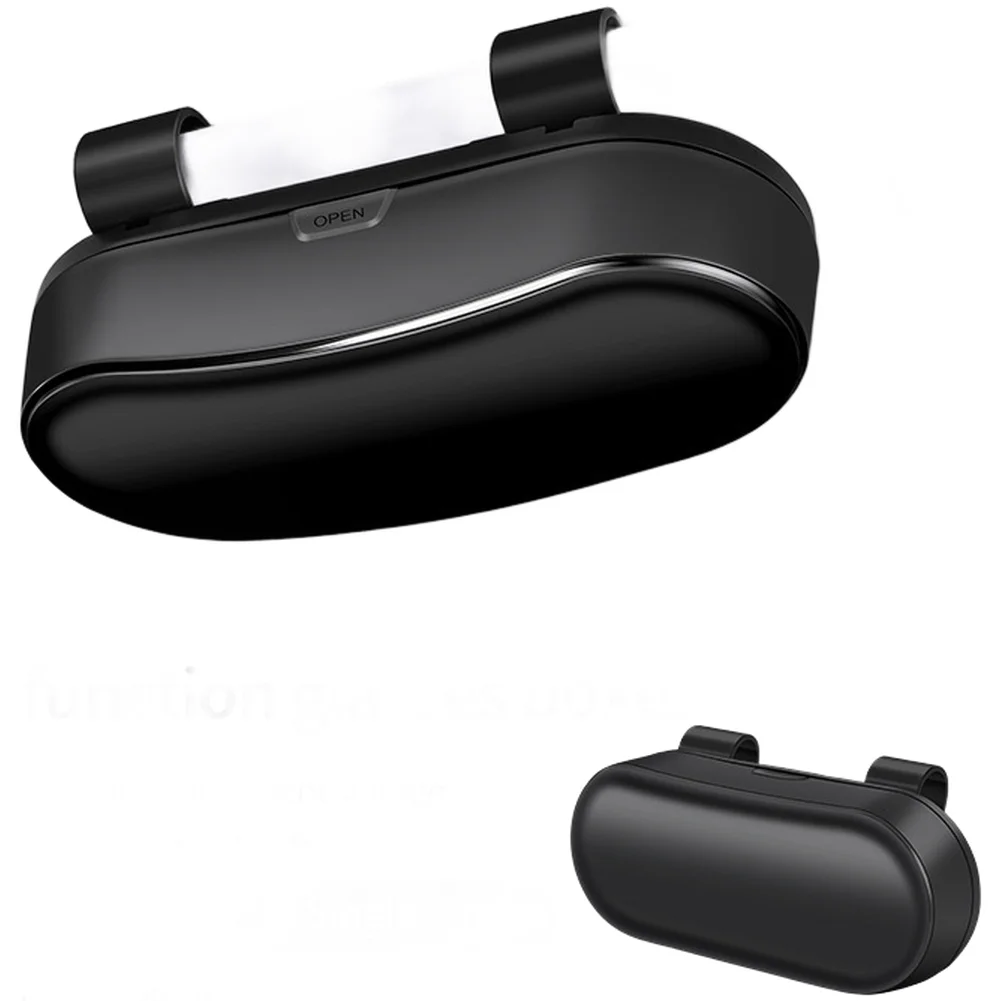 Car Sun Visor Eyewear Holder with Card Pocket One Hand Operation Smooth Microfiber Interior Protects Glasses from Marks