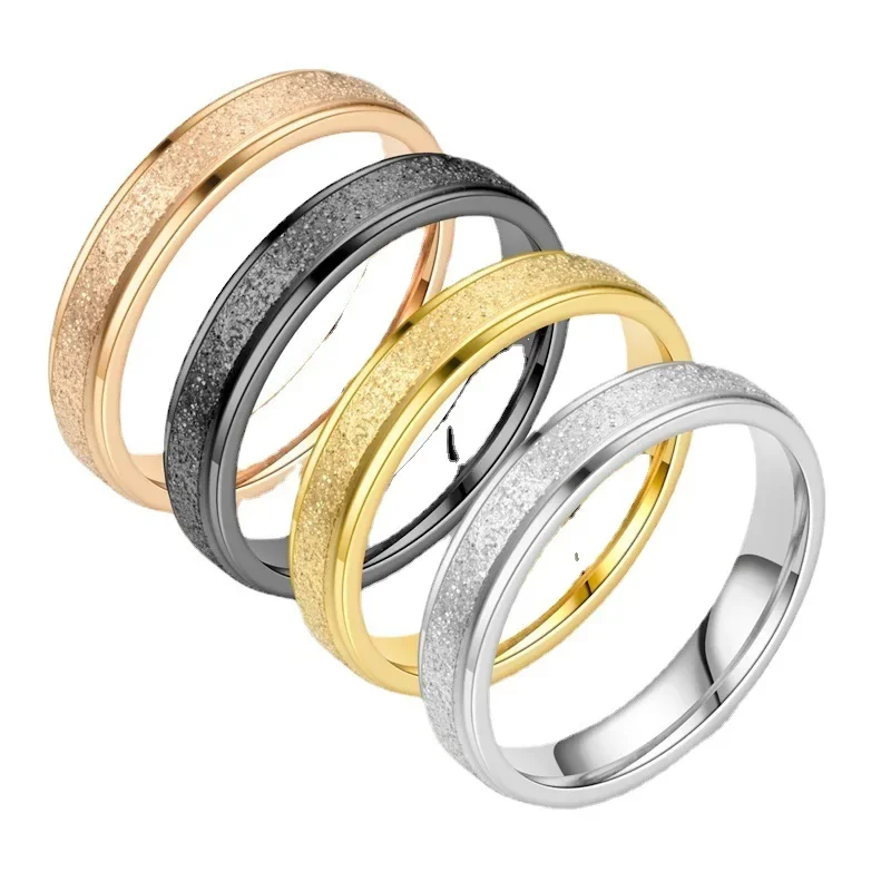 Gold Silver Color Wedding Bands Ring for Women Men Jewelry Stainless Steel Engagement Ring Couple Anniversary Gift anillos