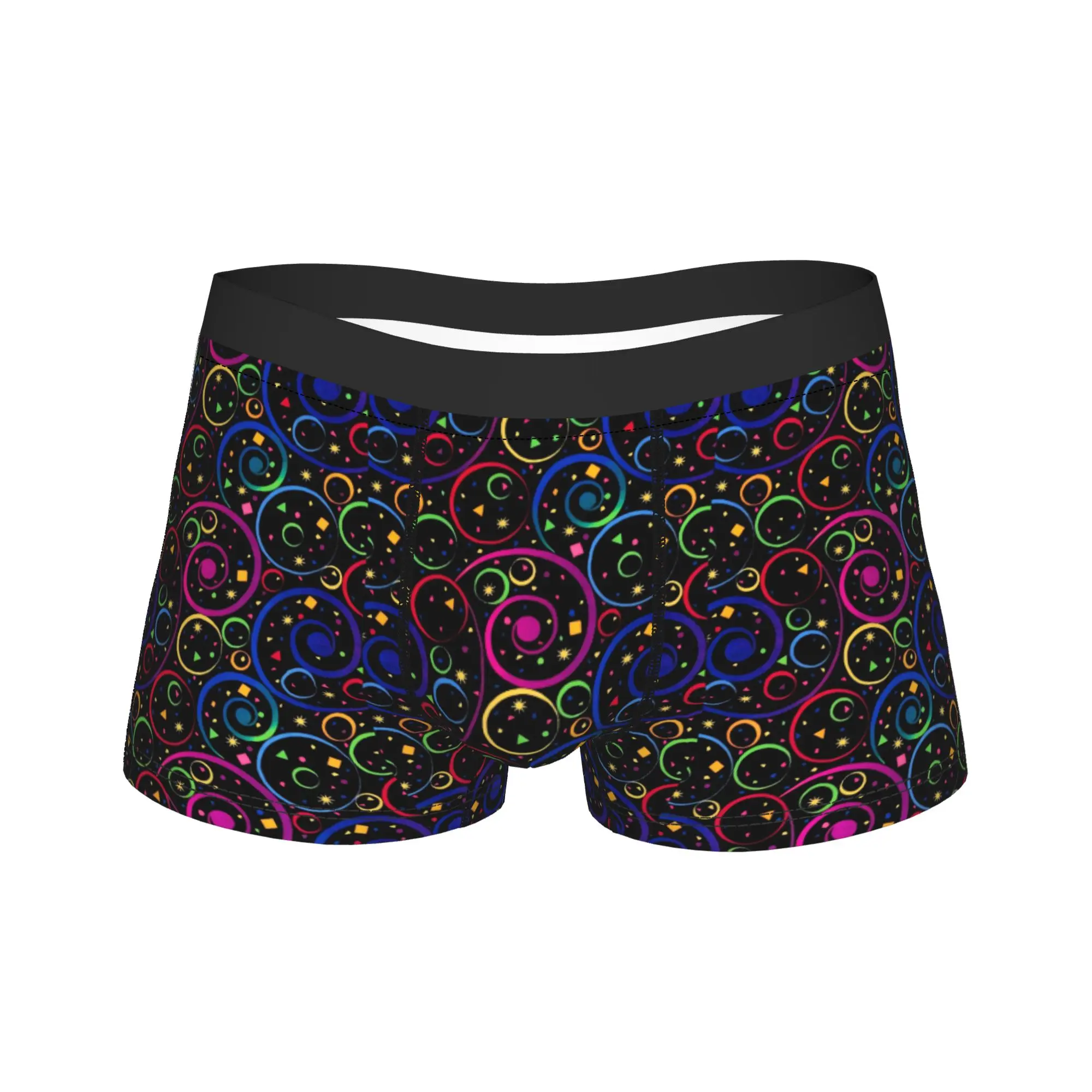 Funny Neon Print Underwear  Men Underpants Printed Breathable Boxershorts High Quality Shorts Briefs Plus Size