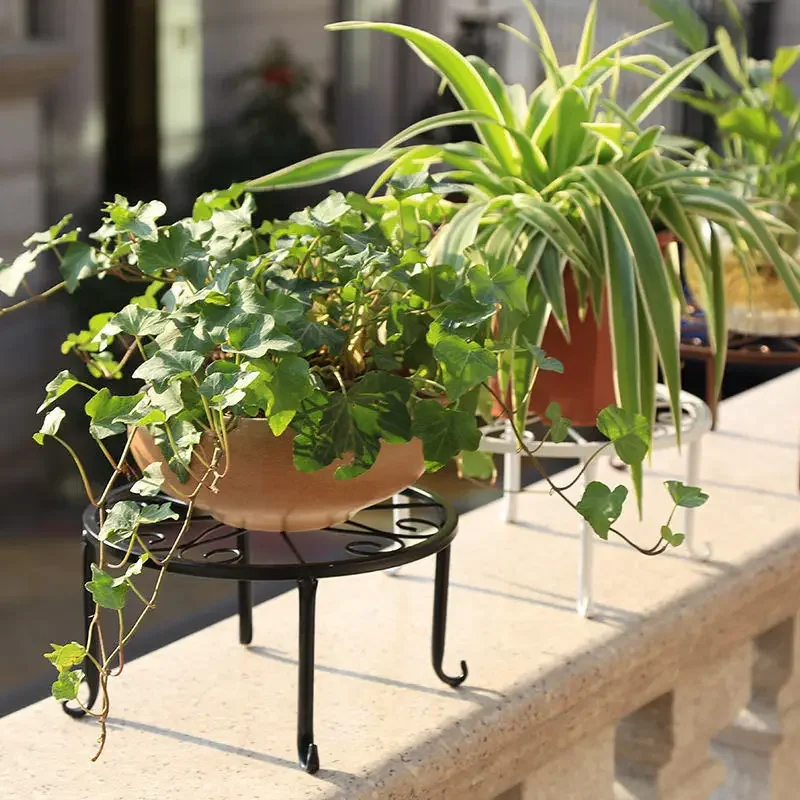 HelloYoung Gardening single-layer iron flower stand balcony adish spider plant potted iron flower stand bracket storage rack