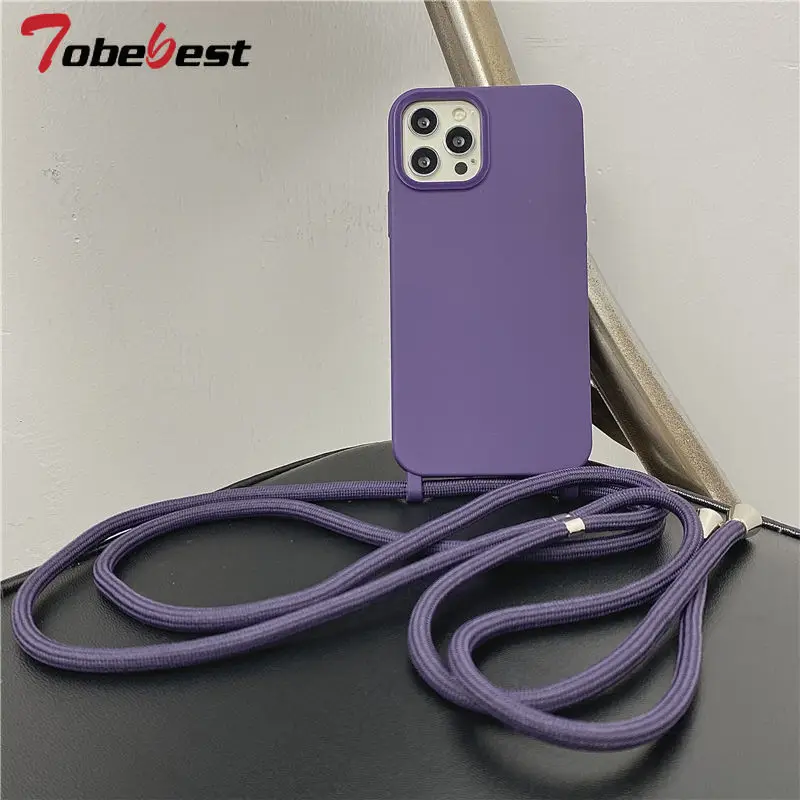 Crossbody Necklace Strap Cord Lanyard Silicone Case For Samsung Galaxy A12 A22 A32 A42 A52 A52S A72 A13 A23 A33 A53 A73 4G 5G