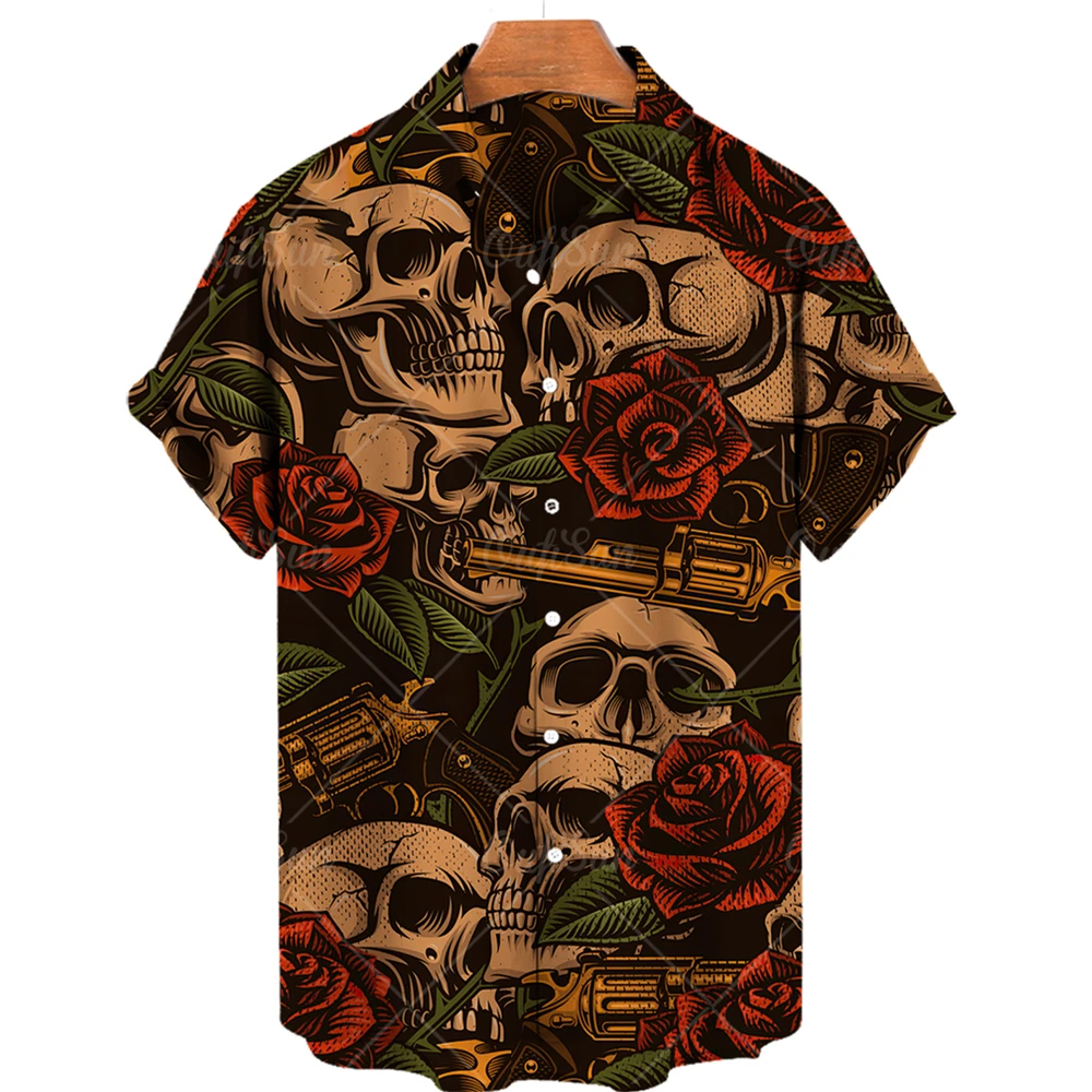 Hawaiian retro casual loose shirt, 3d version of car Aloha Beach men's clothing