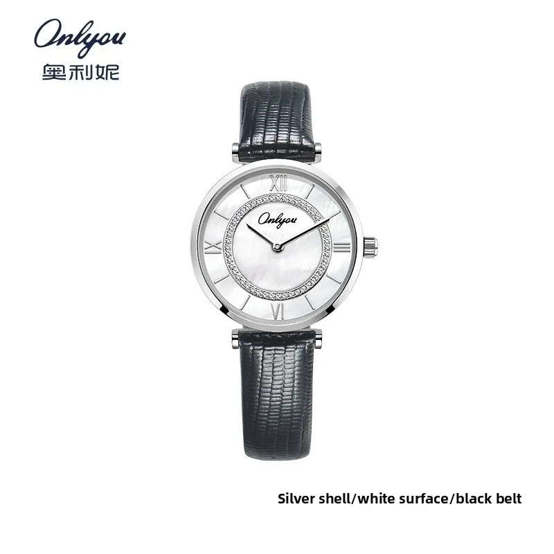 ONLYOU Luxury Brand Women's Watch, Waterproof Japanese Quartz Movement, Genuine Leather Strap, Comes with An Exquisite Watch Box
