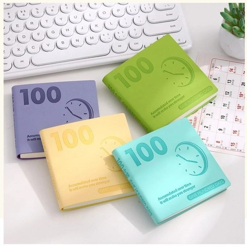 Mini Pocket 100-Day Self-Discipline Planner Thick Paper Resistant to Smudging Suitable for Students And Habit Building