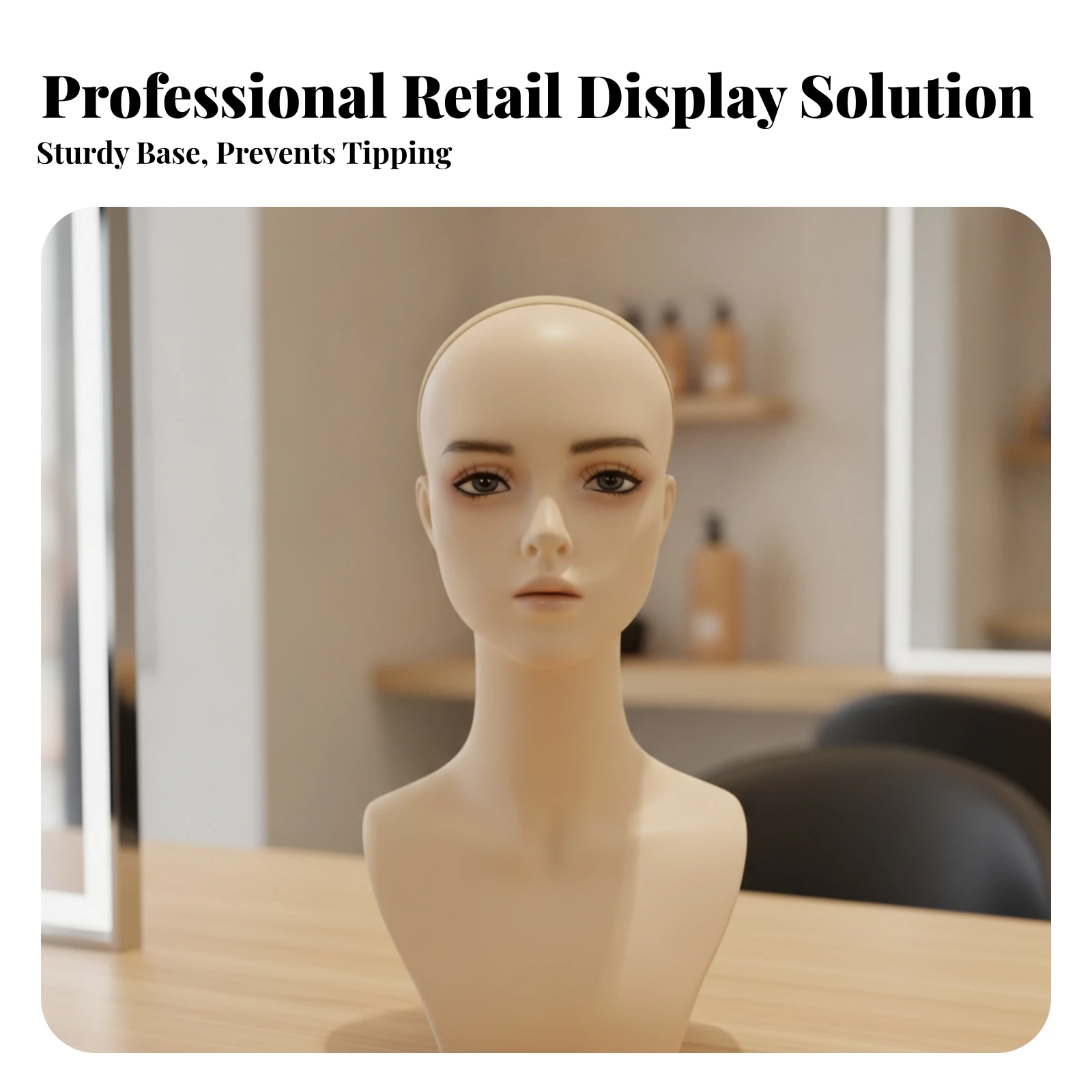 Mannequin Head Bust Realistic Mannequin Head with Shoulders Cosplay Practice Model Professional Natural for Hair Stylists