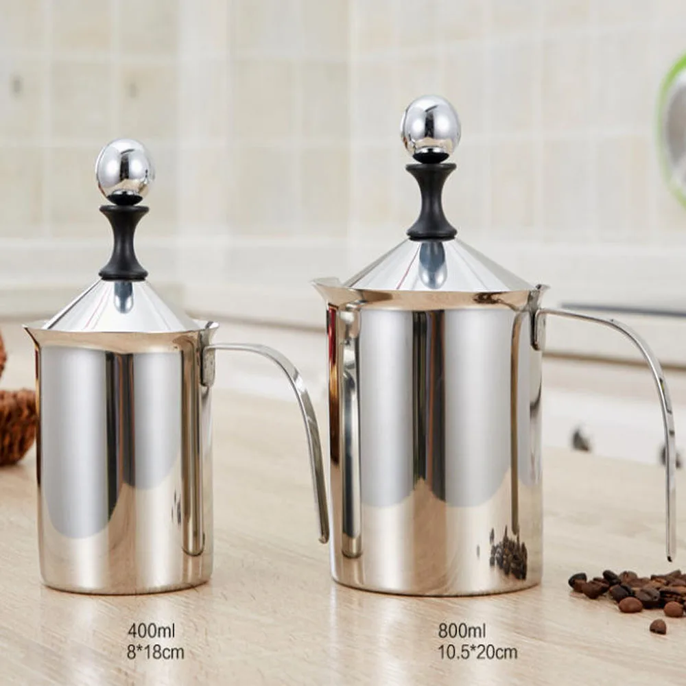 400ML 800ML Stainless Steel Manual Milk Frother cappuccino Milk Creamer Milk Foam Mesh Coffee Foamer Creamer Kitchen Tool