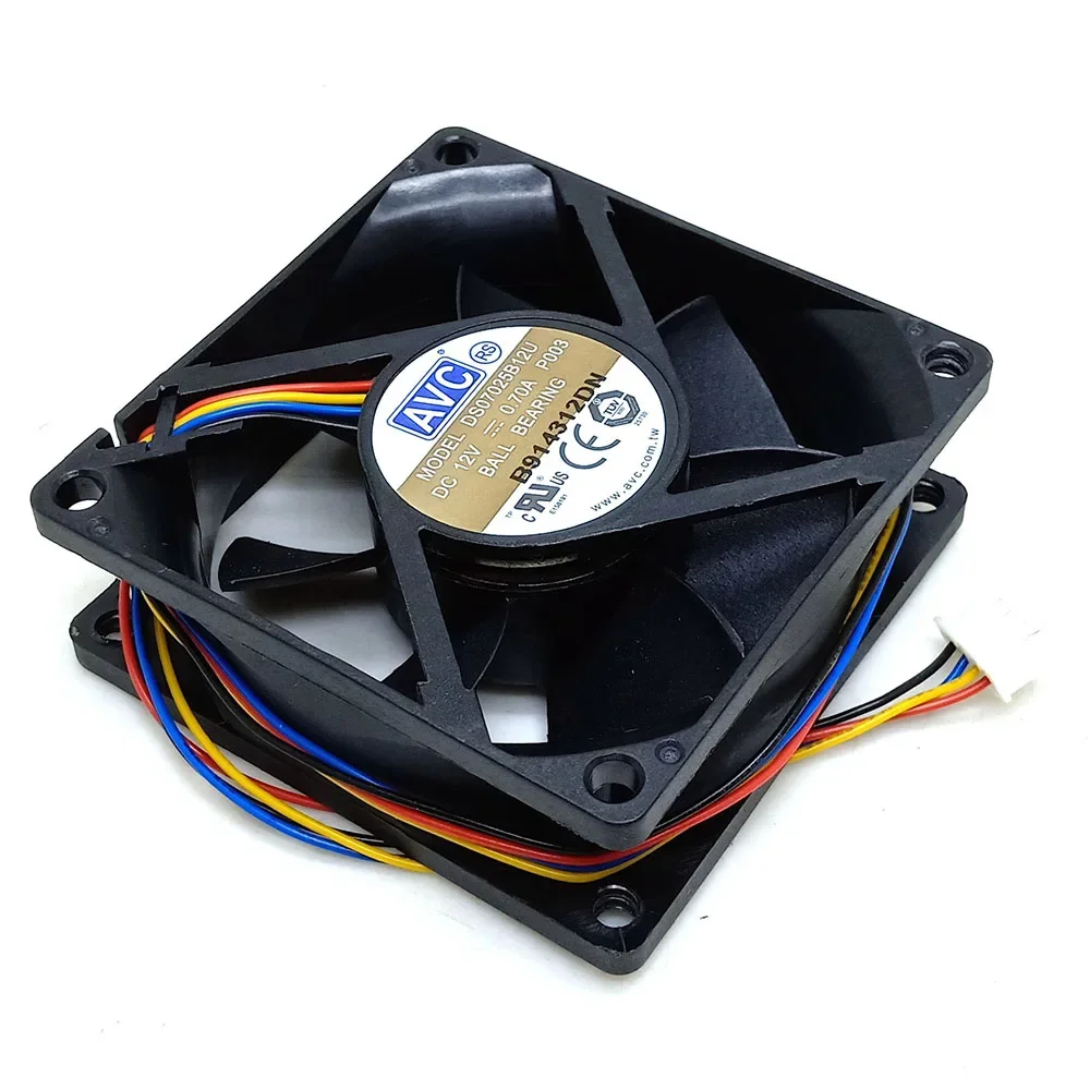 Ventilador para AVC 7025, 70x70x25mm, 70mm, DS07025B12U, Quatro Controle de Temperatura Fio, Grande Volume Air Chassis, 7cm