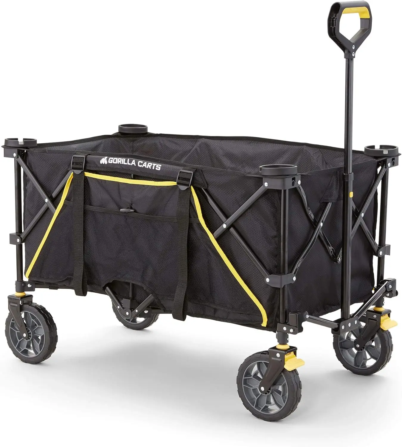 

Foldable Wagon Heavy Duty Collapsible Cart with Wheels 7 Cu Ft Black