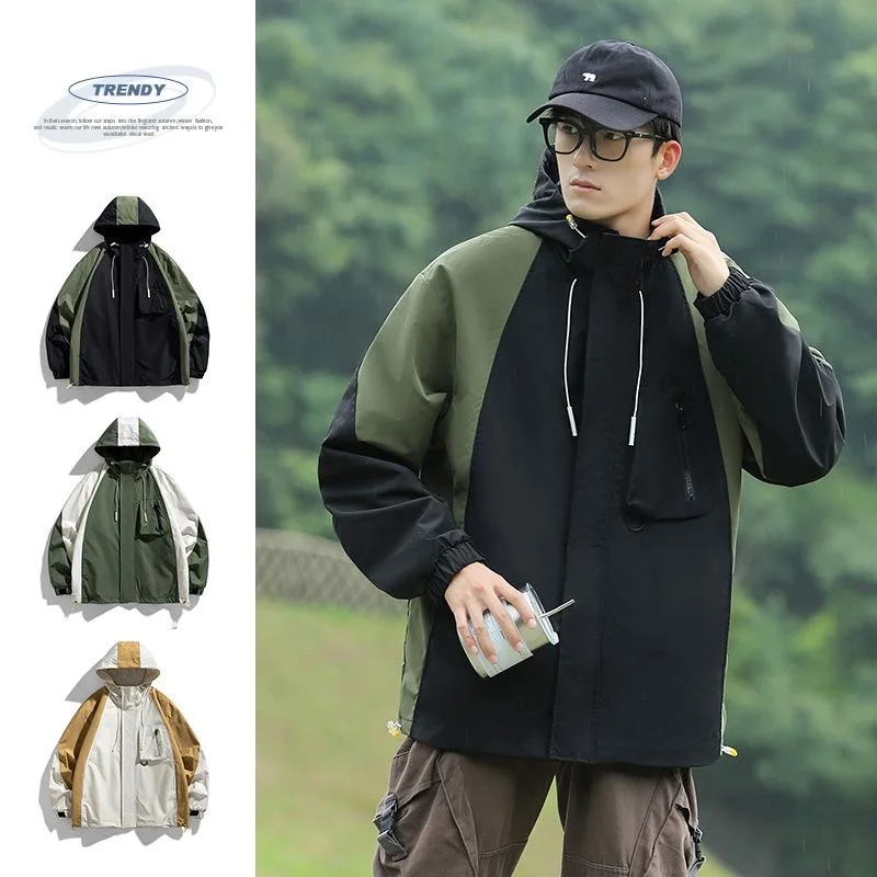 Spring and Autumn New Fashion Trendy Outdoor Sports Windproof Multi-pocket Cargo Jacket Men's Casual Loose Plus Size Coat