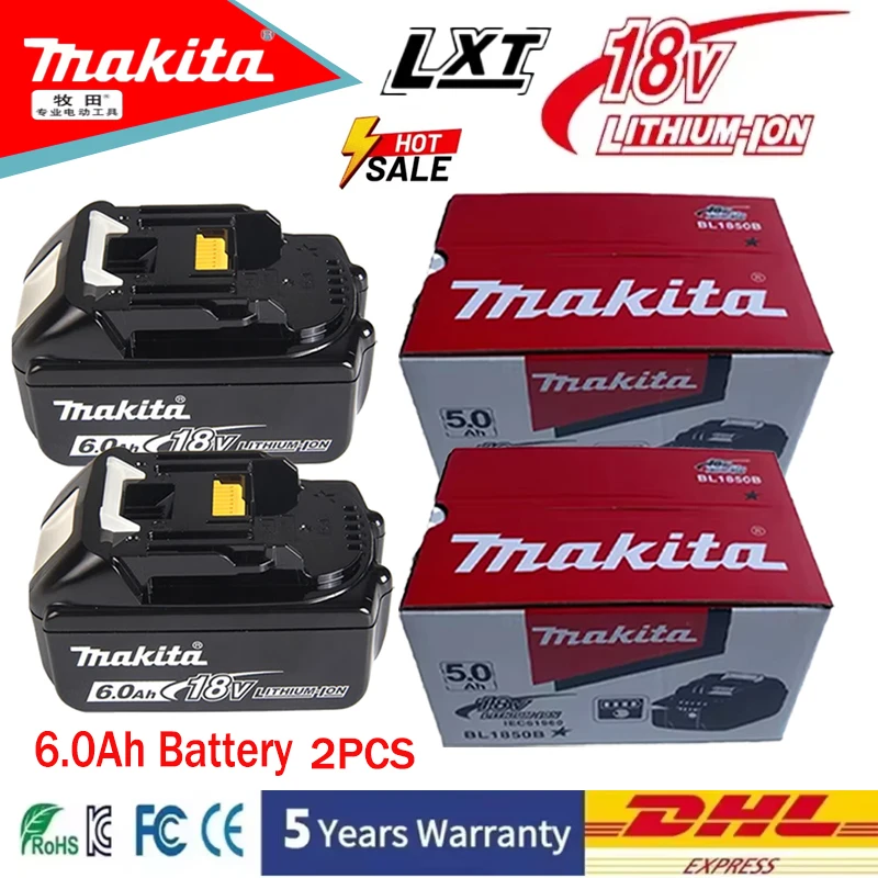 

100% original Makita rechargeable power tool battery18V6.0Ah,Makita LXT BL1860B BL1860BL1850 BL1830 Replaceable LED lithium-ion