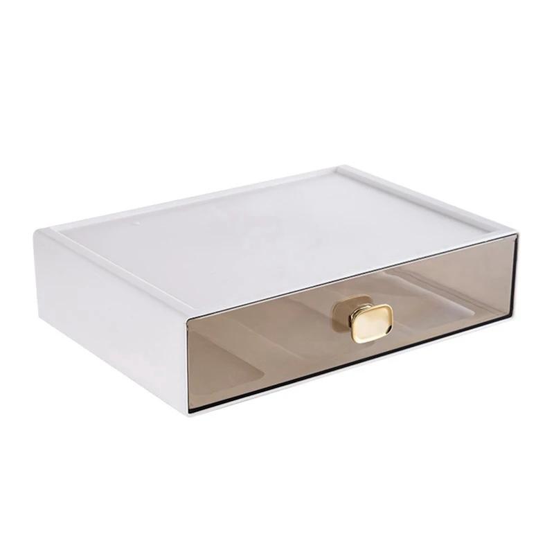 Boîte de rangement multi-empilée pour bureau, bureau de dortoir, transparent, petit livre à main durable, MELStudent Staacquering Office, Ins, 8017