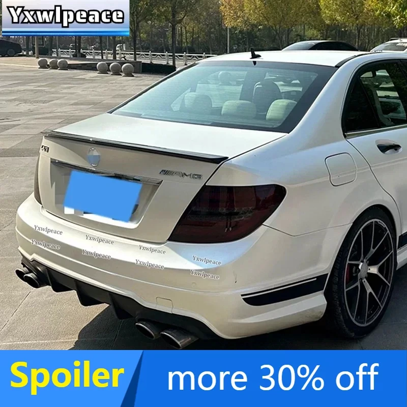 

For Mercedes Benz W204 4 Doors Spoiler C180 C200 C260 2007-2013 ABS Material Primer Color Car Rear Trunk Lip Wing Spoiler