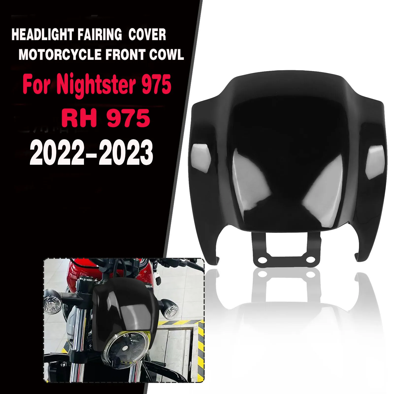 

Motorcycle Front Mask Headlight Fairing Cover Front Headlamp Cowl For Nightster 975 RH975 RH 975 2022 2023 Gloss/Matte Black